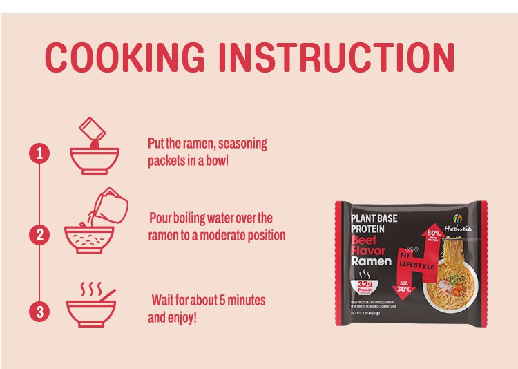 High Protein Beef ramen noodles packet